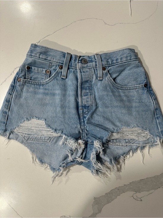 Levi's Pants - Levi's Light Blue Distressed High-Rise Denim Shorts
